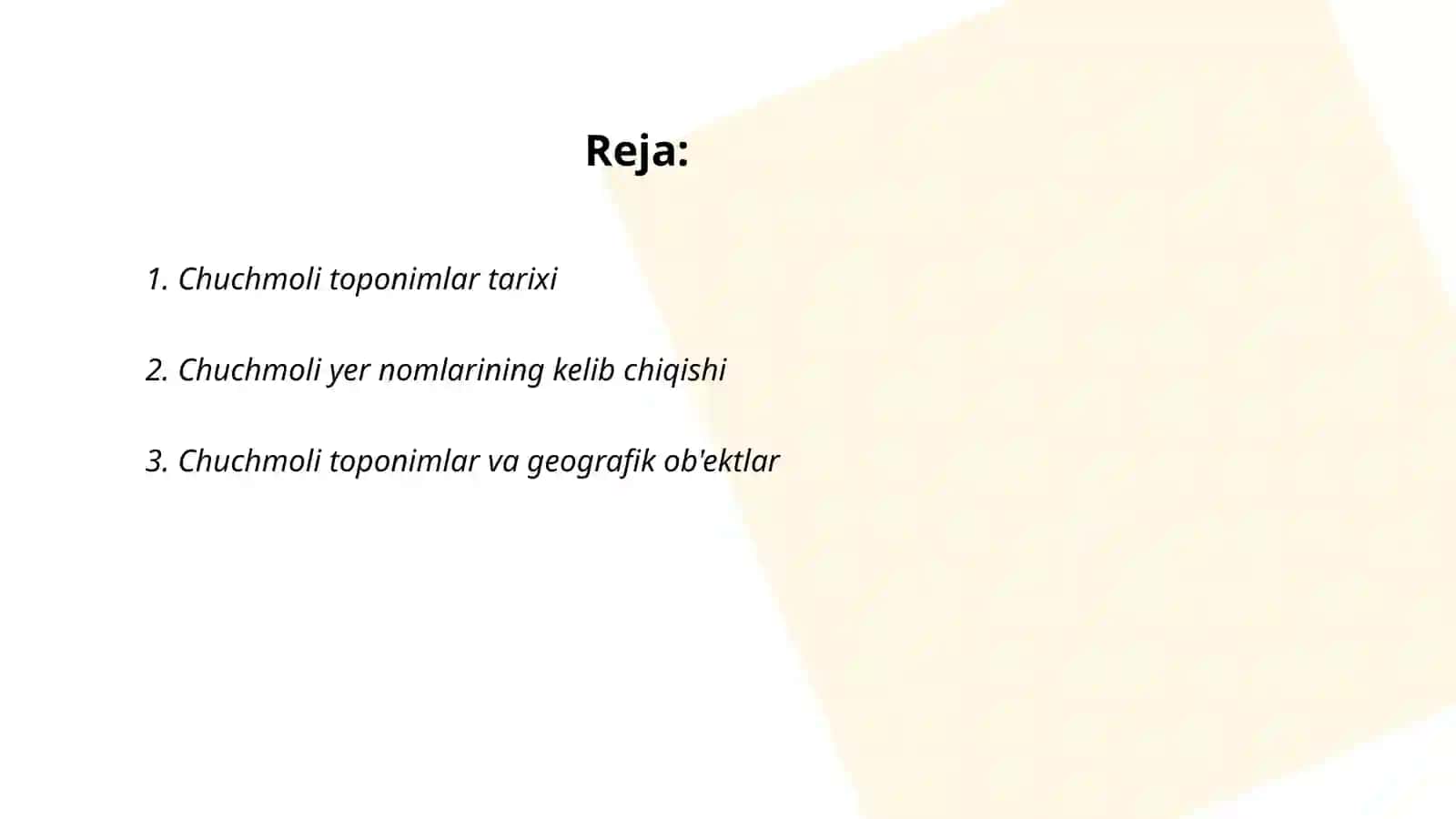 Chuchmoli Toponimlar 2