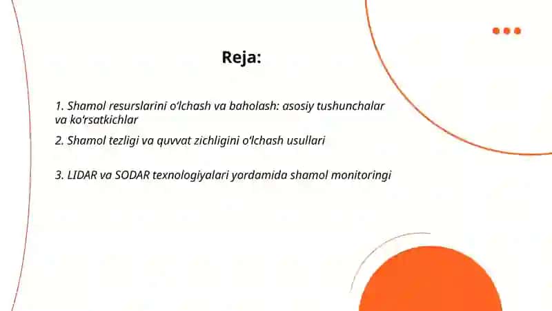 Shamol energiyasi resurslarini oʻrganish 2
