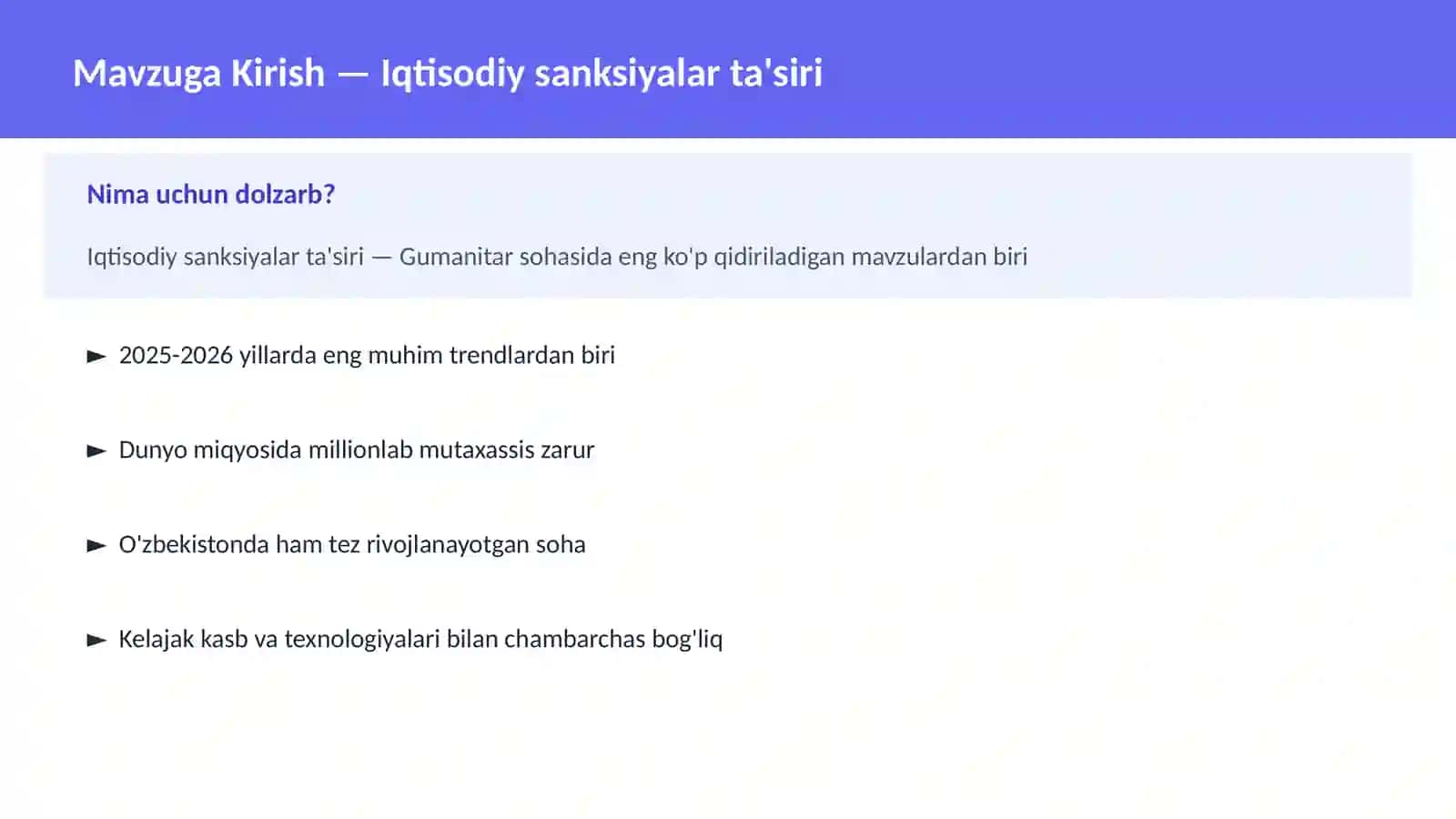 Iqtisodiy sanksiyalar ta'siri 2