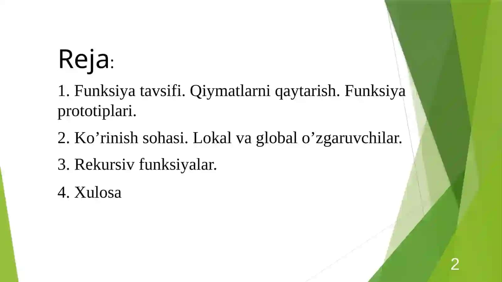 Funksiyalar 2