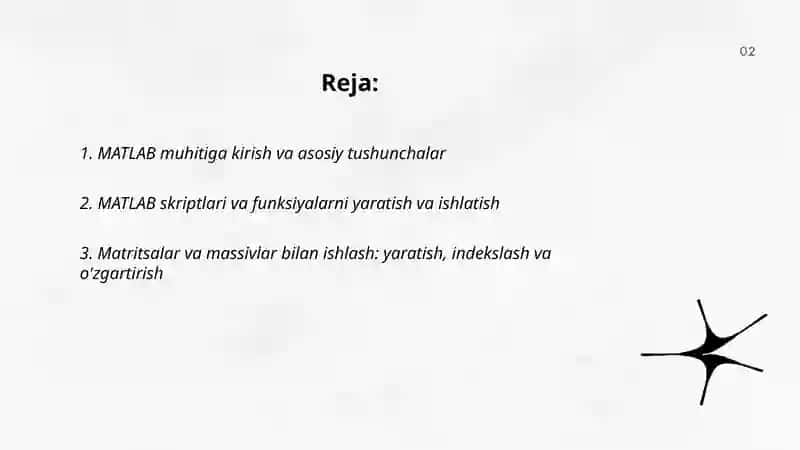 MatLab ilovasida dasturlashni qo'llash 2