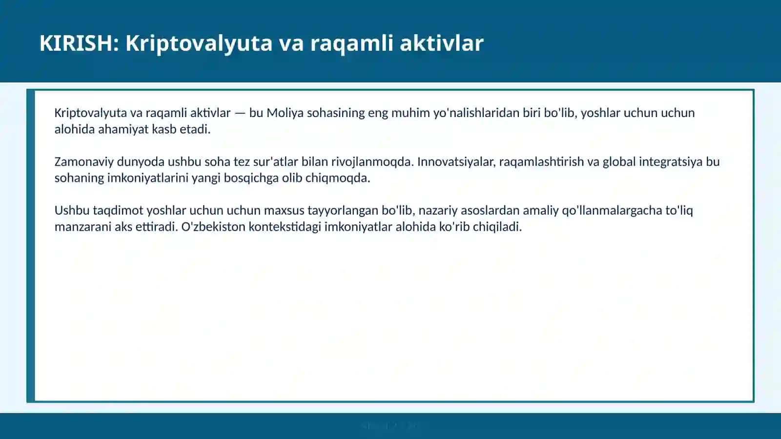 KRIPTOVALYUTA VA RAQAMLI AKTIVLAR 2