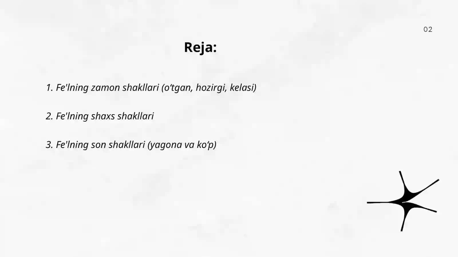 Fe'lning munosabat shakllari 2