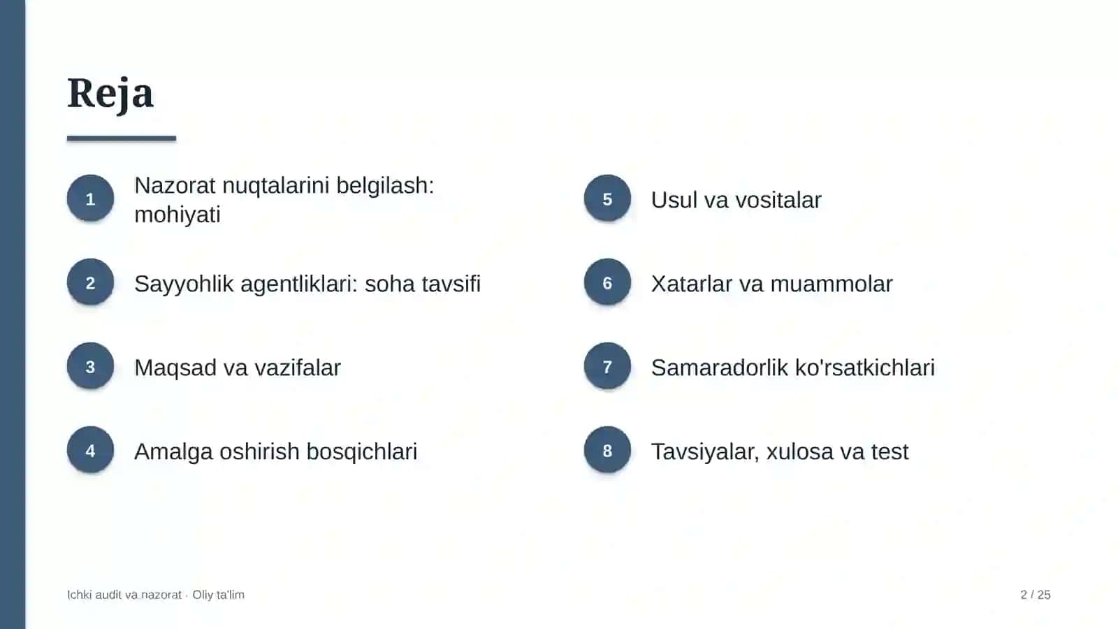 Sayyohlik agentliklarida nazorat nuqtalarini belgilash 2