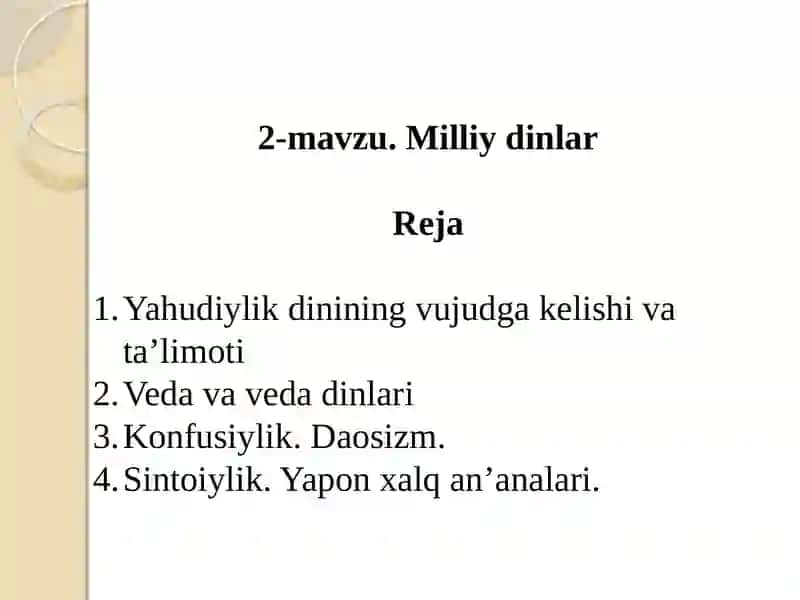 Milliy dinlar 2