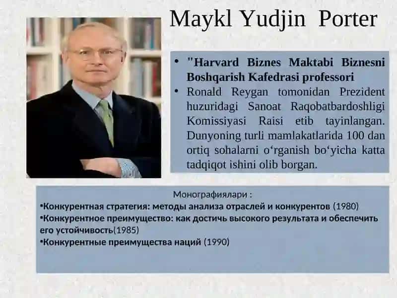 Xalqaro raqobat ustunligi: Porter modelireja 2
