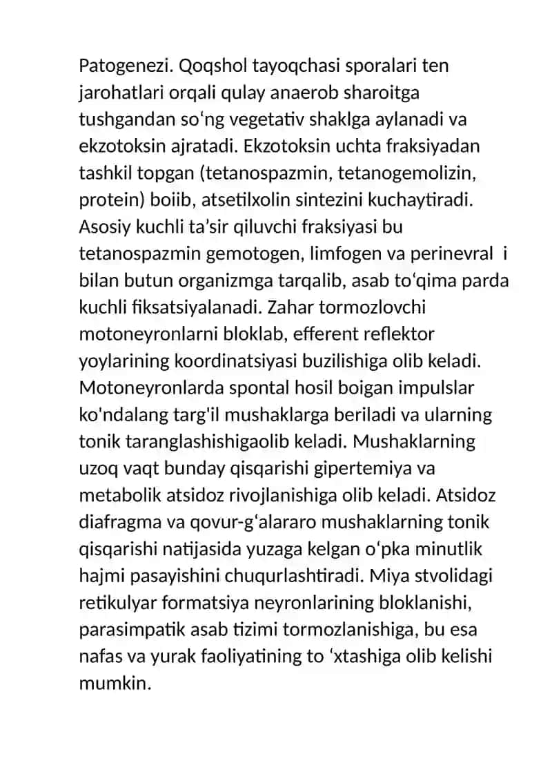 Qoqshol (Tetanus) 2