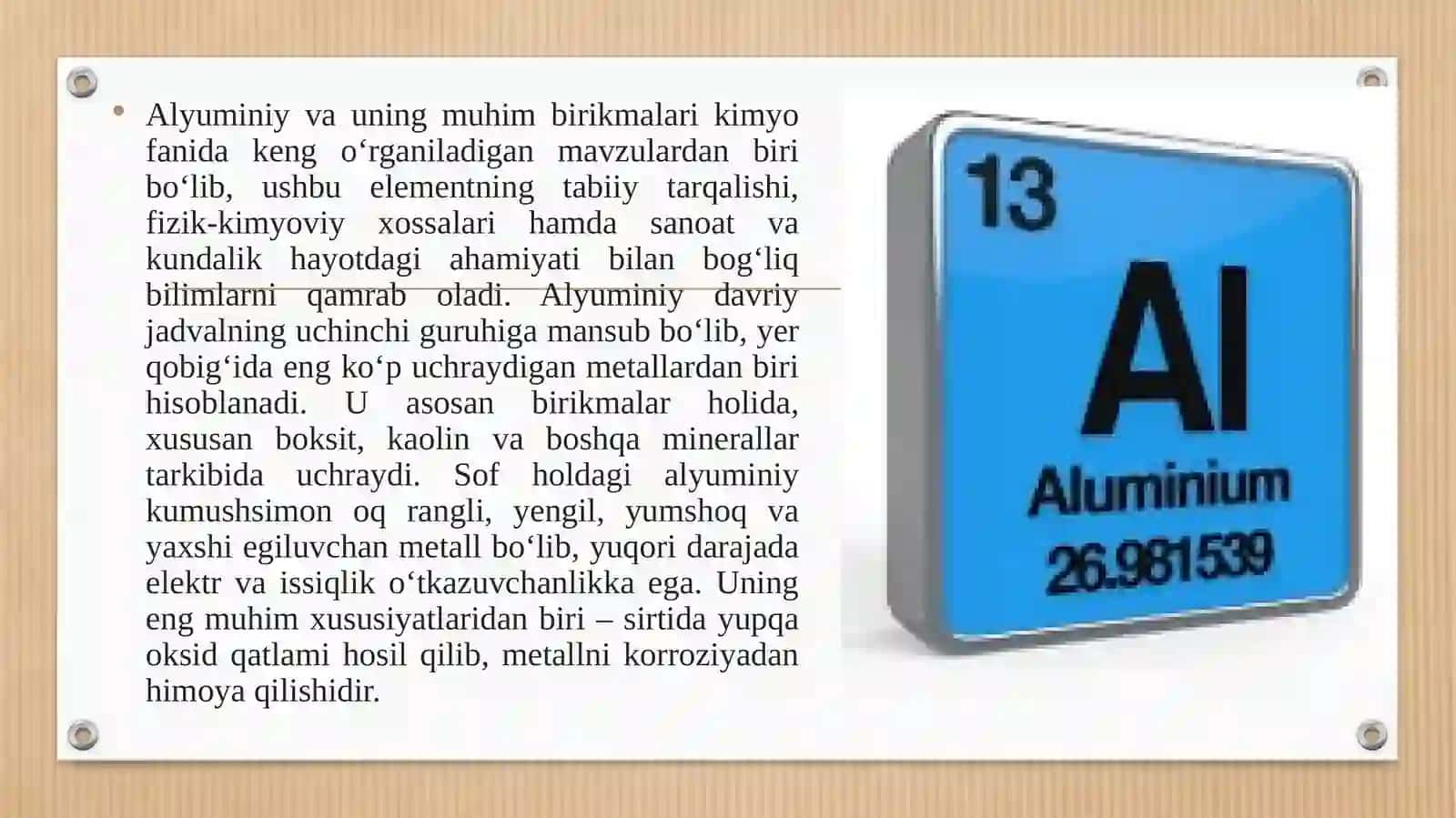 Bor aluminiy va ularning muhim birikmalari 2