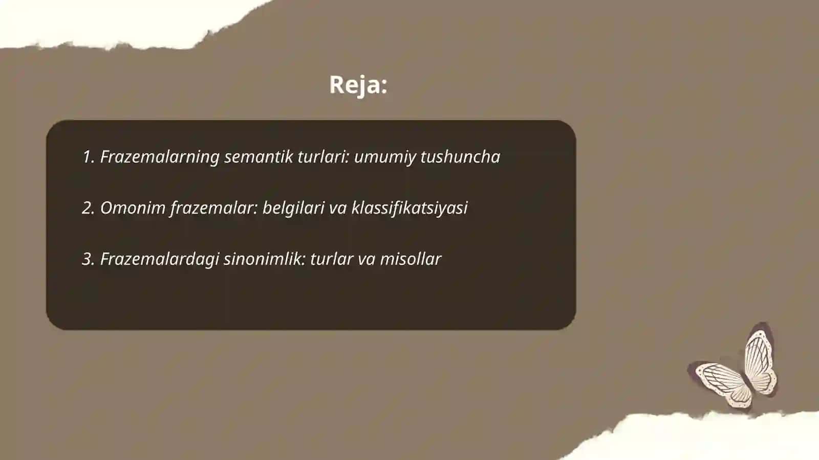 Frazemalarning semantik turlari 2