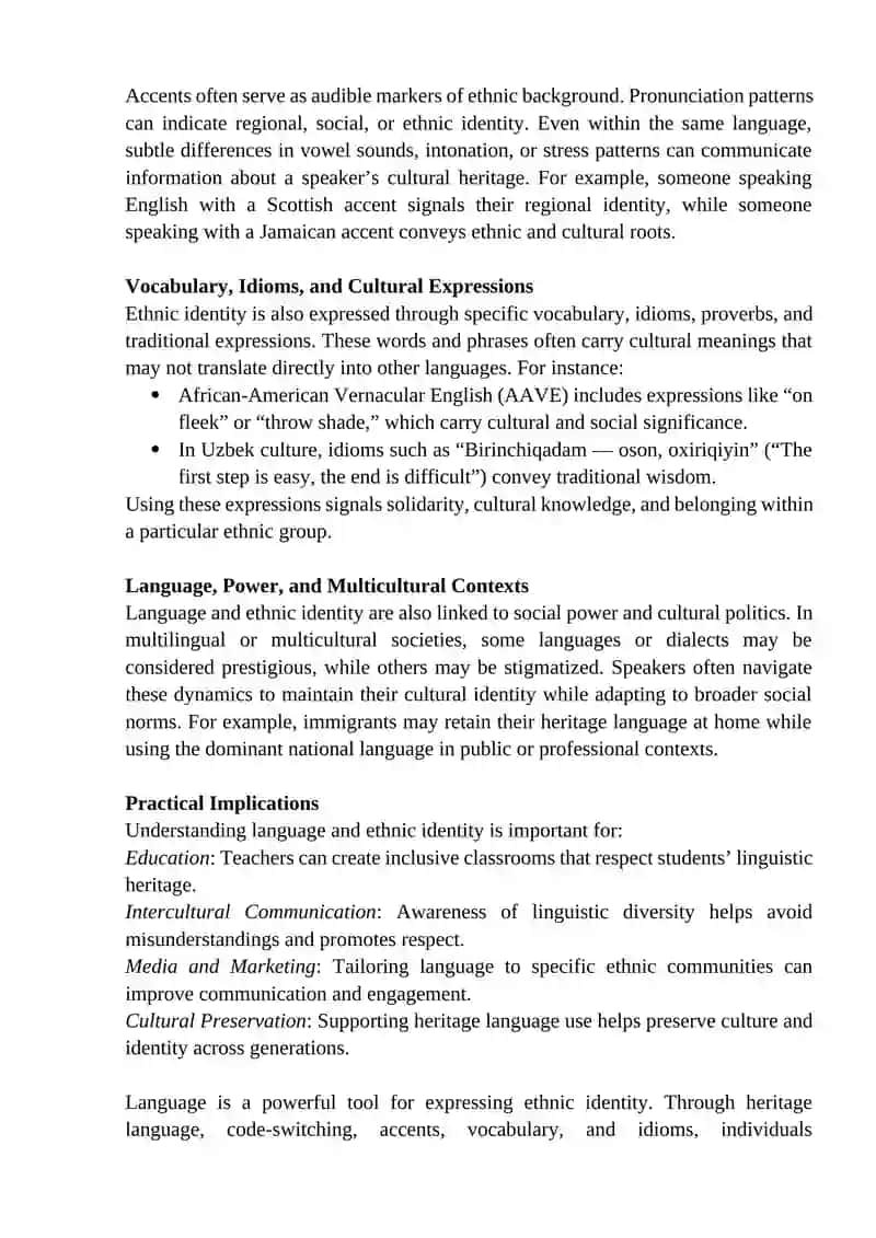 Language and Ethnic Identity 2