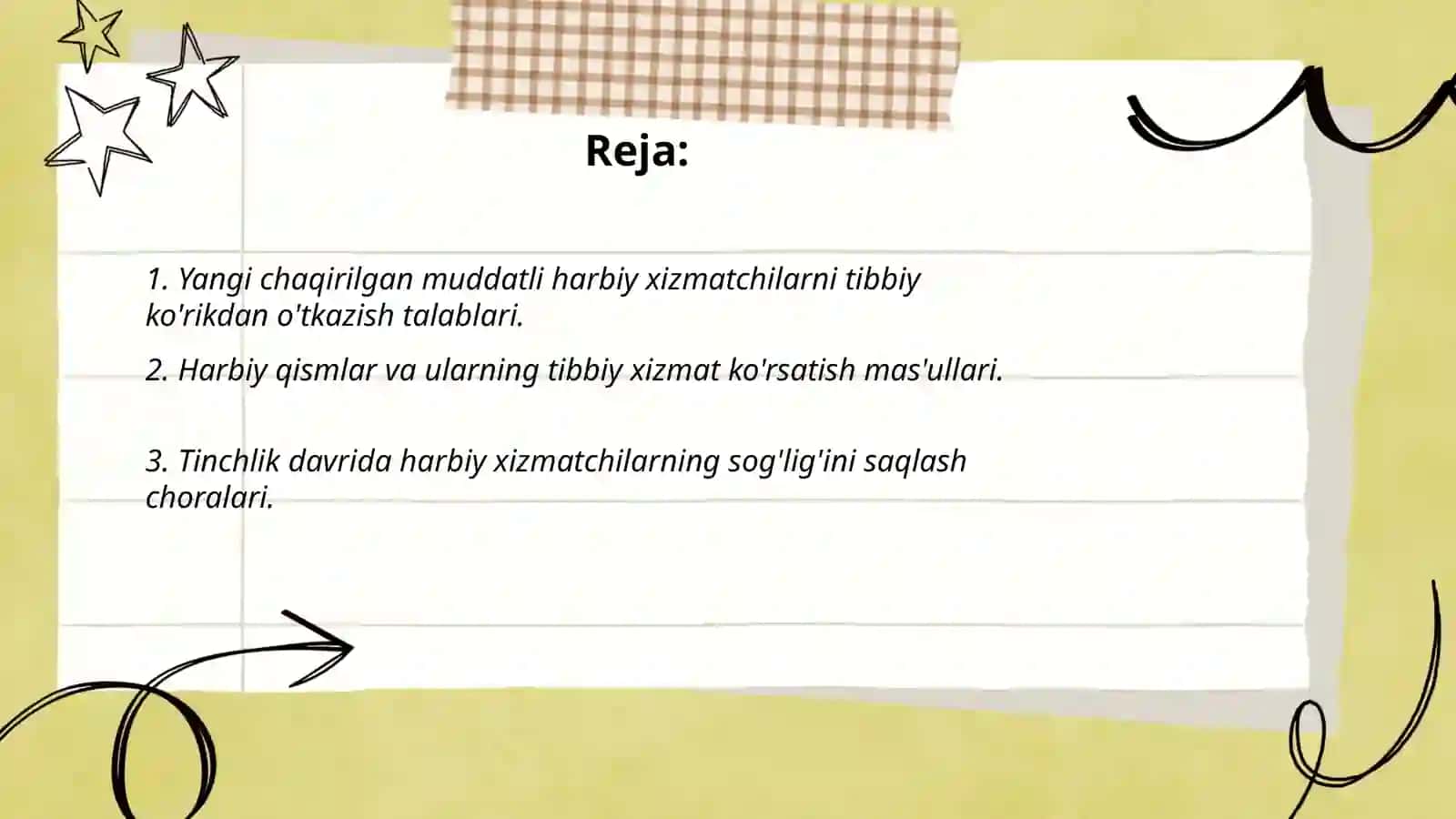 Harbiy xizmatchilar tibbiy nazorati 2