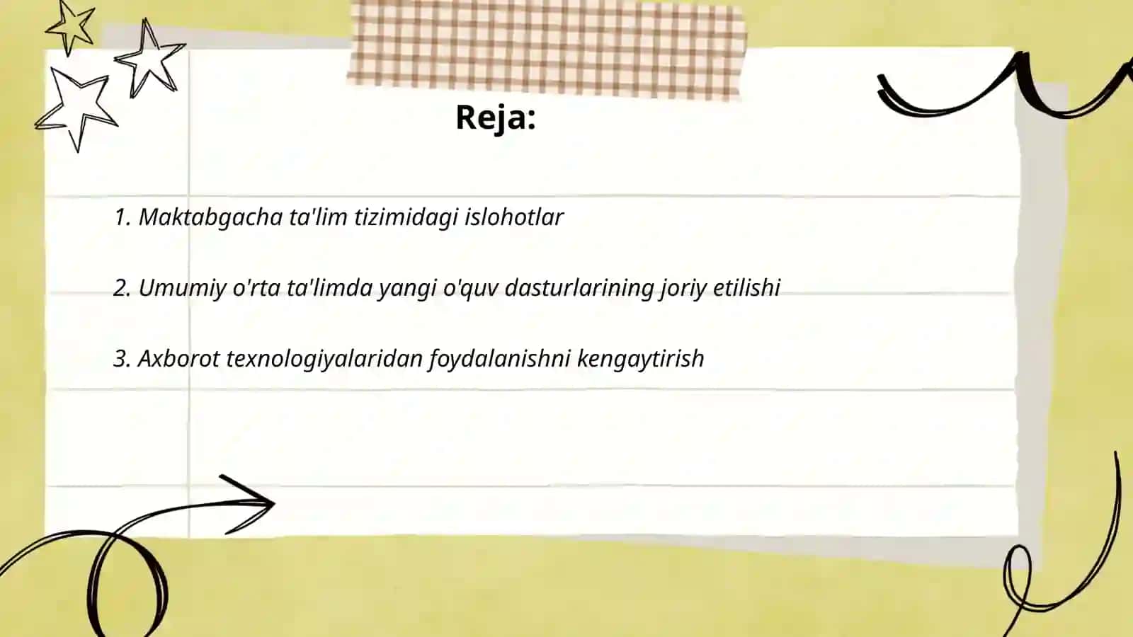 Maktabgacha ta'lim islohotlari 2