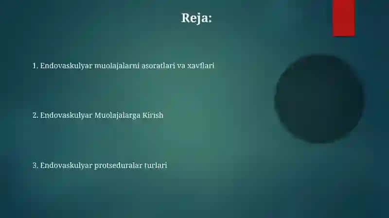 Endovaskulyar operatsiyalar 2