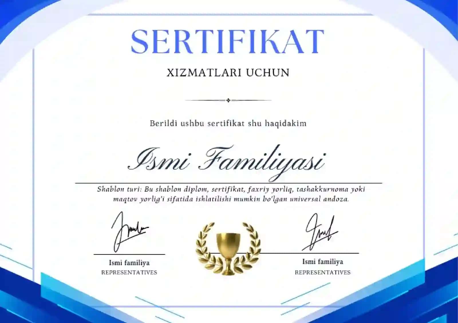 Sertifikat shablonlari 2
