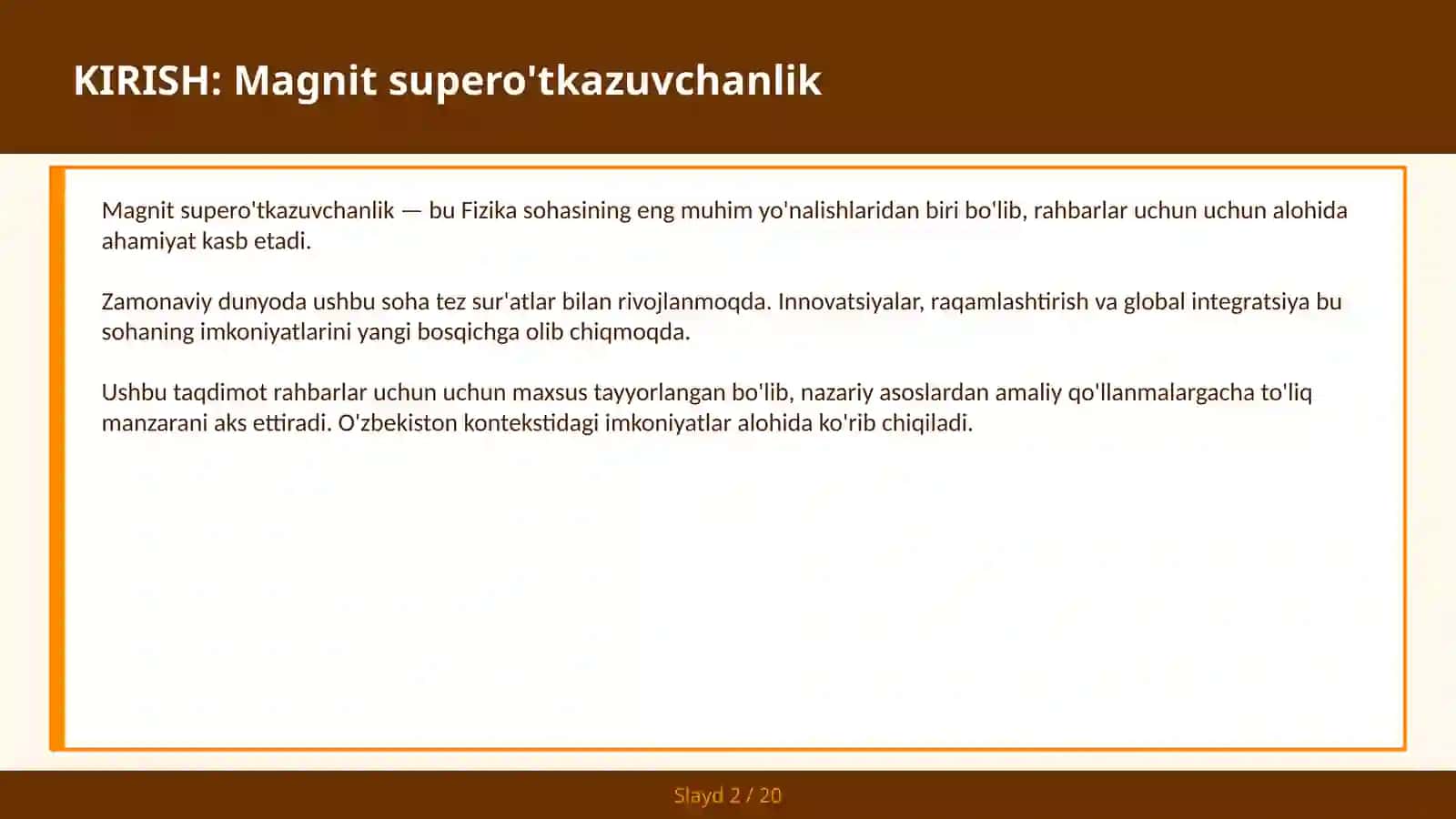 Magnit supero'tkazuvchanlik 2
