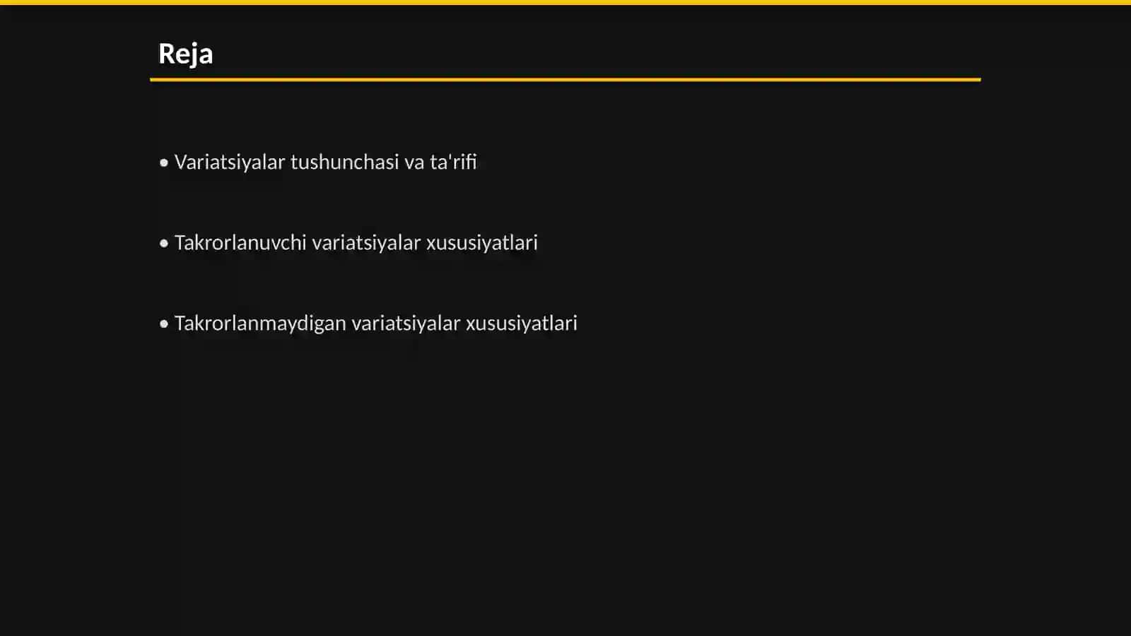 Variatsiyalar: takrorlanuvchi va takrorlanmaydigan 2