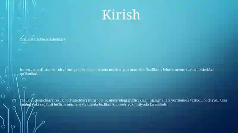 Tezlikni O'lchash Asboblari 2