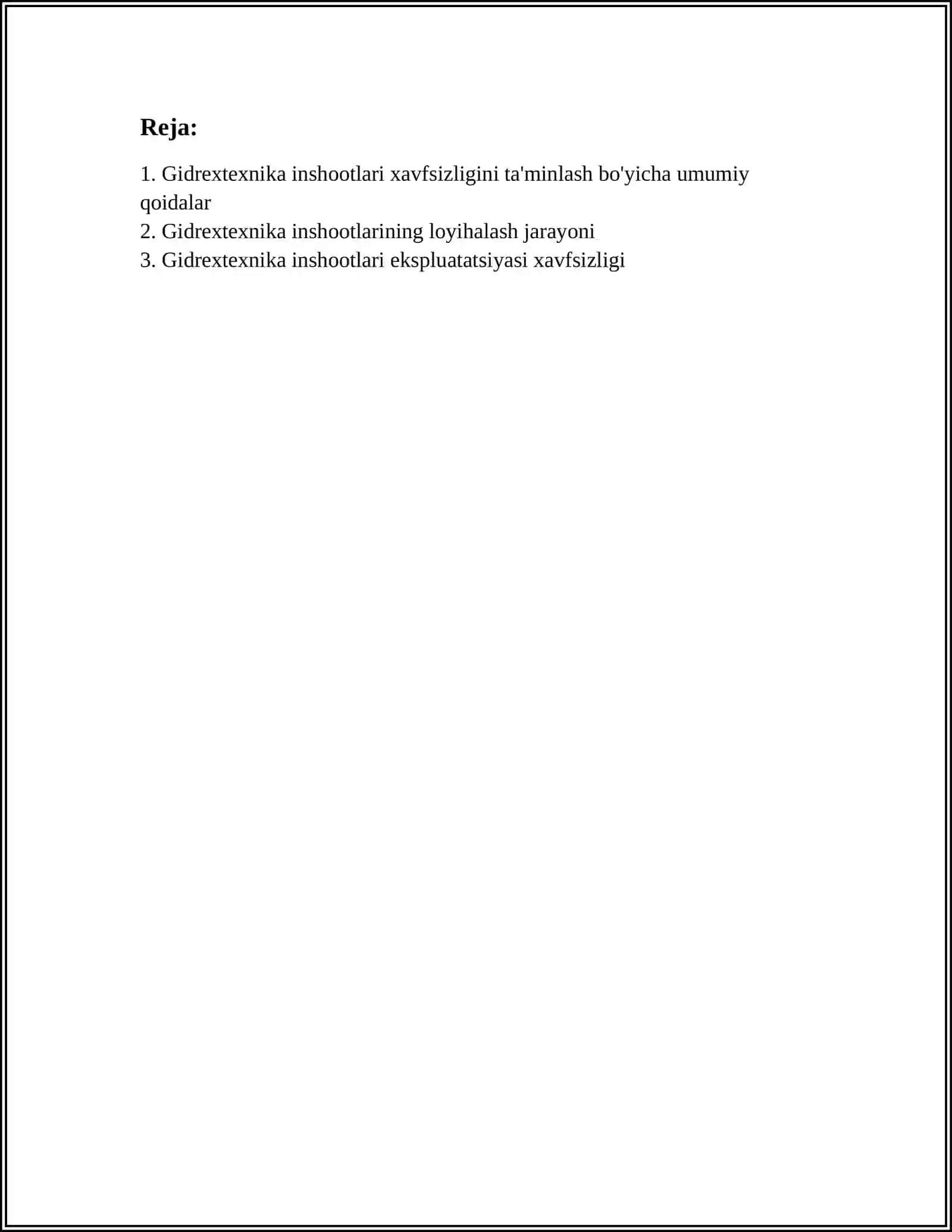 GIDROTEXNIKA INSHOATLAR XAVFSIZLIGI TO'G'RISIDAGI QONUN 2