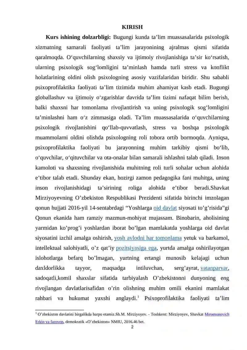 Ta’lim muassasasi psixologining psixoprofilaktik faoliyati samaradorligi ko’rsatkichlari va shartlar 2
