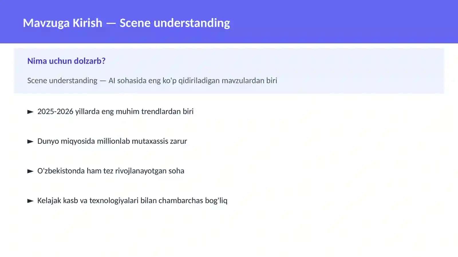 Scene understanding 2