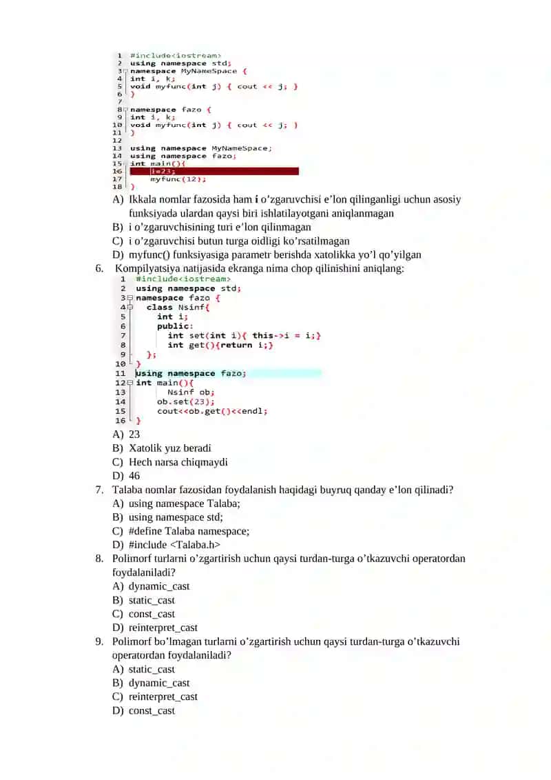Namespace nomlar fazosi 2