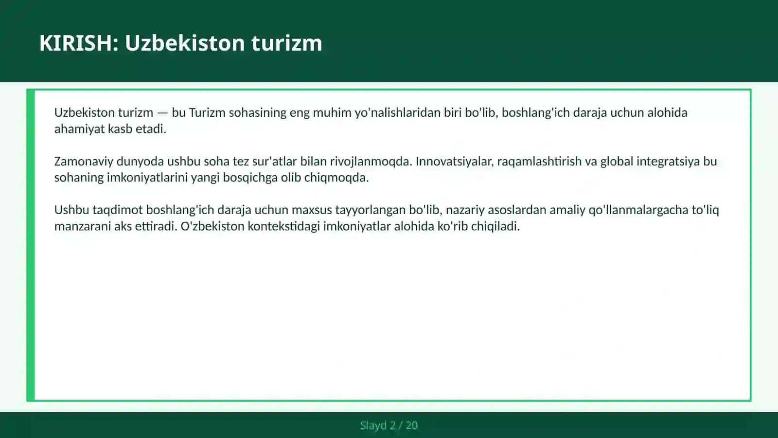 Uzbekiston turizm 2