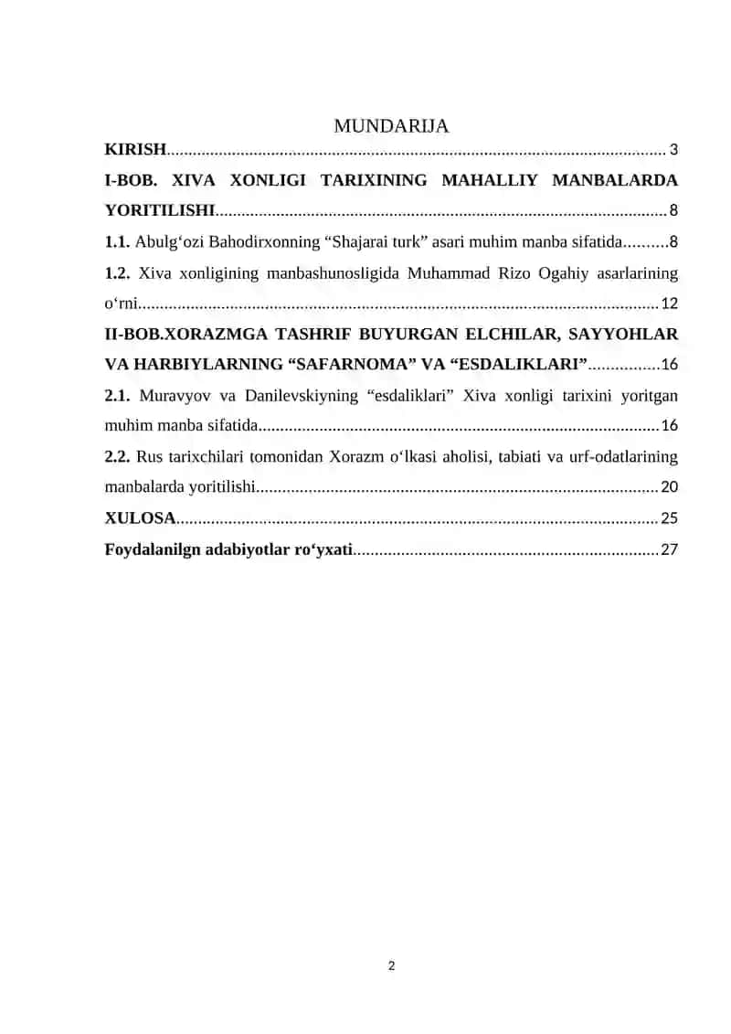 XIVA XONLIGI TARIXIGA DOIR MANBALAR TASNIFI 2