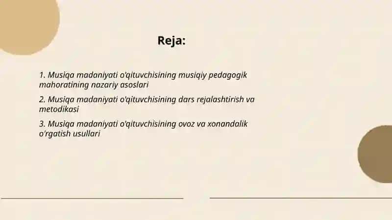 Musiqa madaniyati o'qituvchisining musiqiy pedagogik mahorati 2