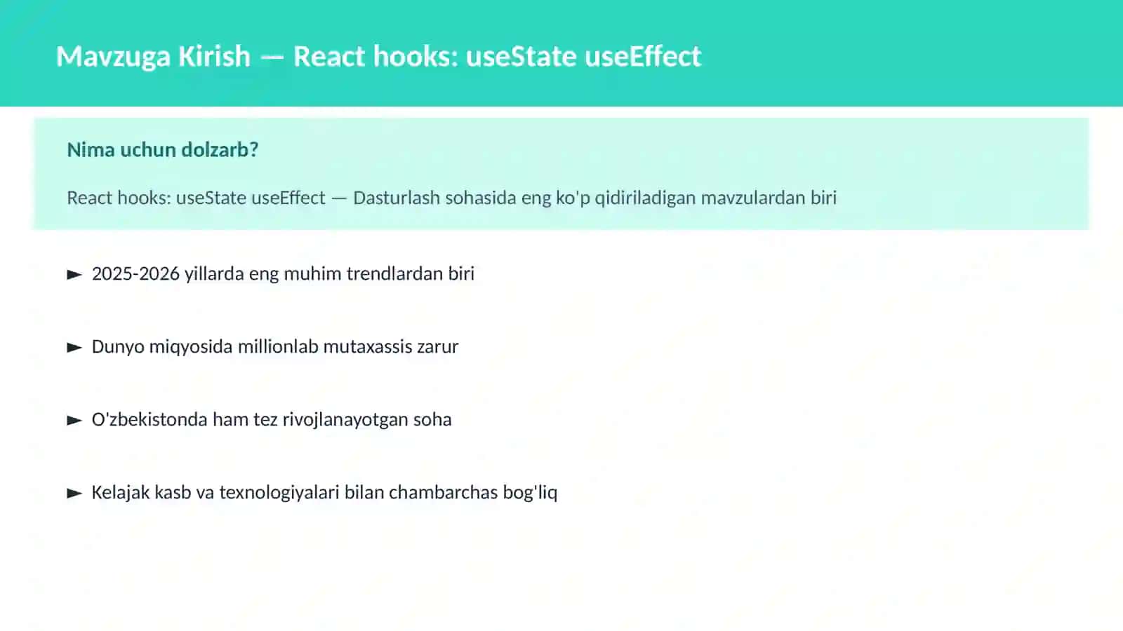 React hooks: useState useEffect 2