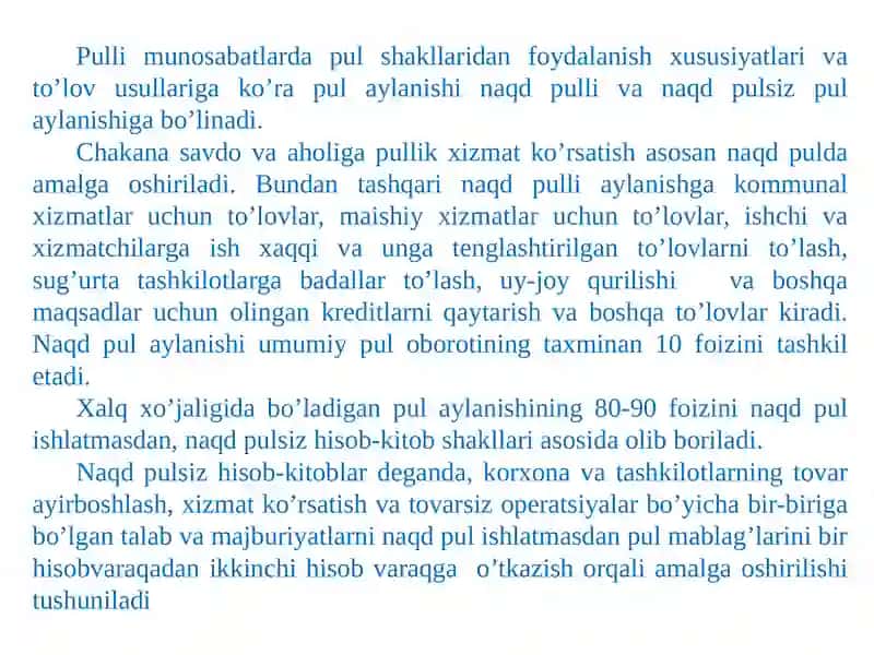 Naqdpulsiz Hisob - Kitoboperatsiyalari Hisobi 2