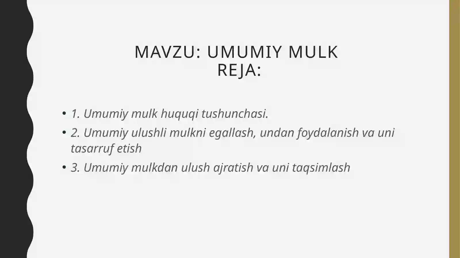 Umumiy mulk 2