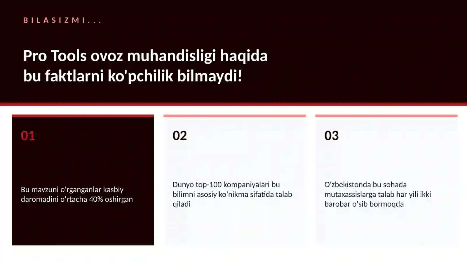 Pro Tools ovoz muhandisligi 2