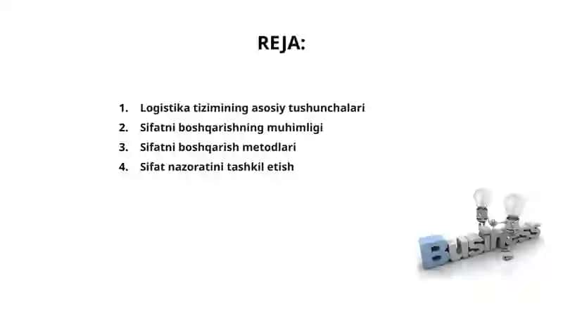 Logistika tizimida sifatni boshqarish 2