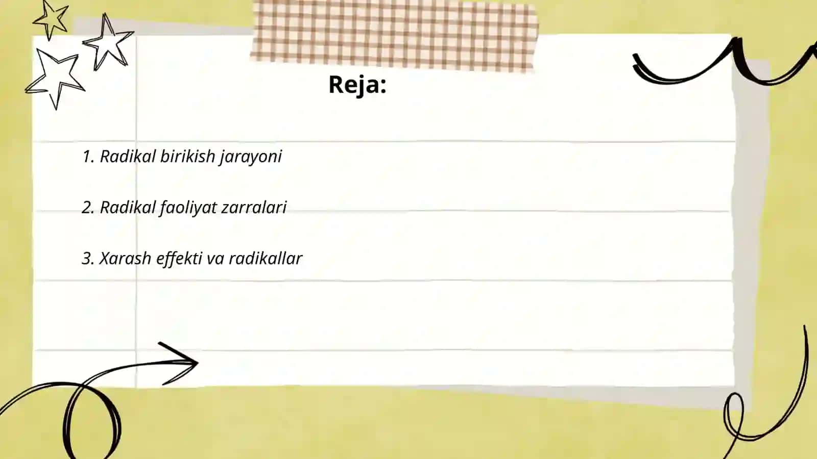 Radikal birikish jarayoni 2