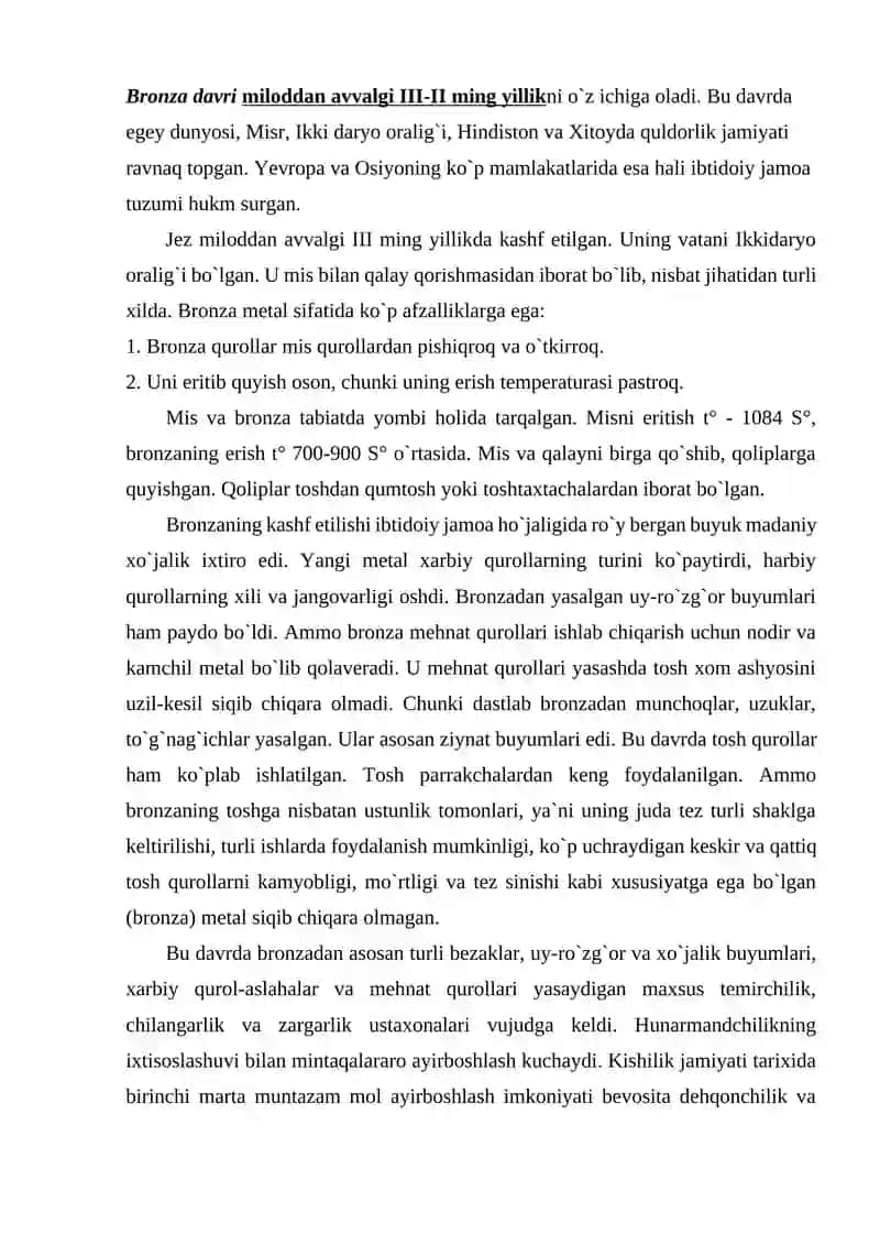 Bronza davri arxeologiyasi 2