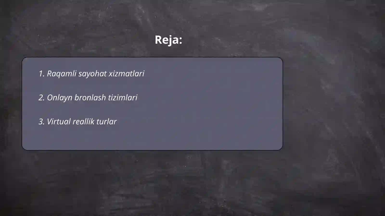 Turizmda raqamli texnologiyalarning tasnifi 2