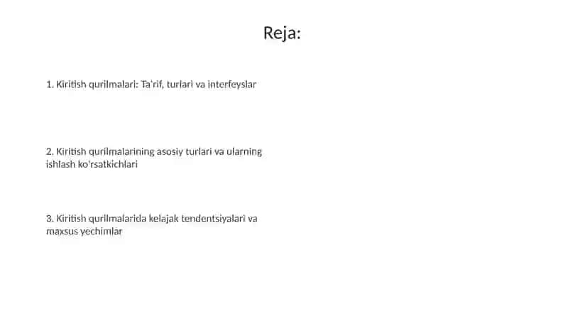 Kiritish qurilmalari 2