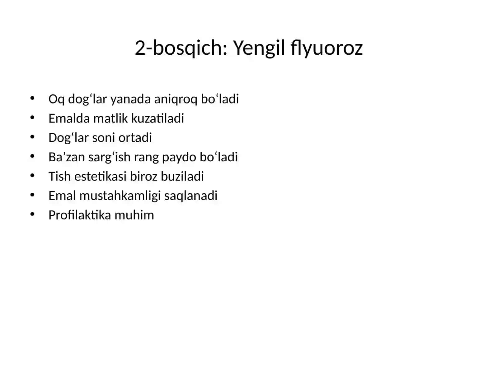Flyuorozning bosqichlari 2
