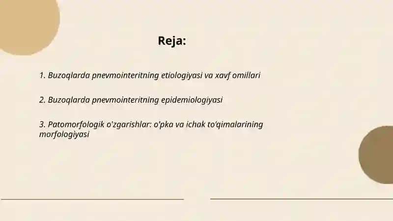 Buzoqlarning pnevmointerit kasalligi va differenciyallash 2