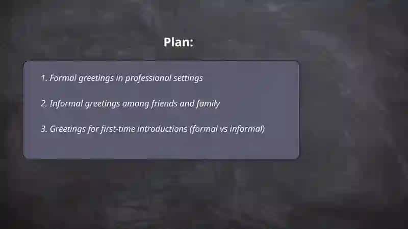 Practice different greetings (formal vs informal) 2