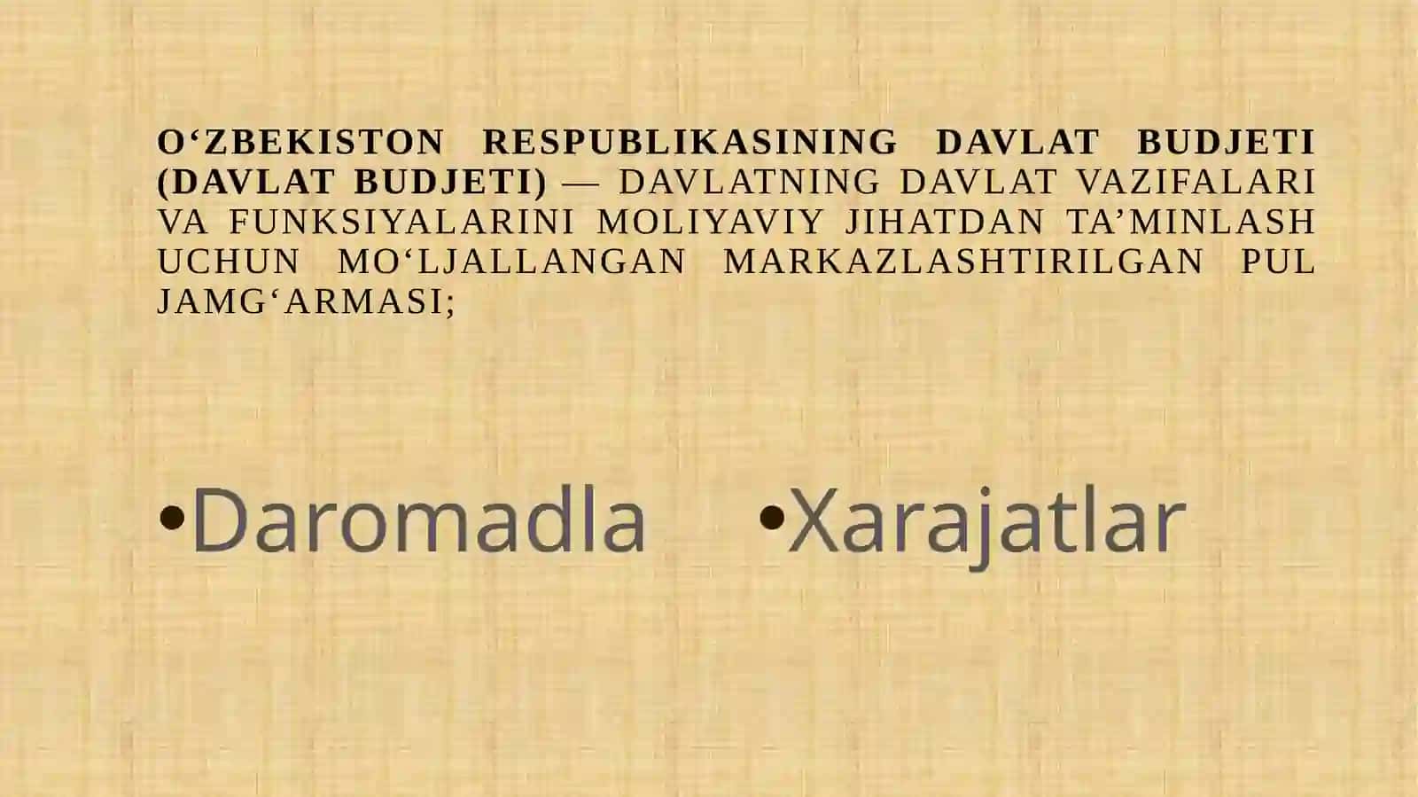 Davlat budjeti xarajatlari 2