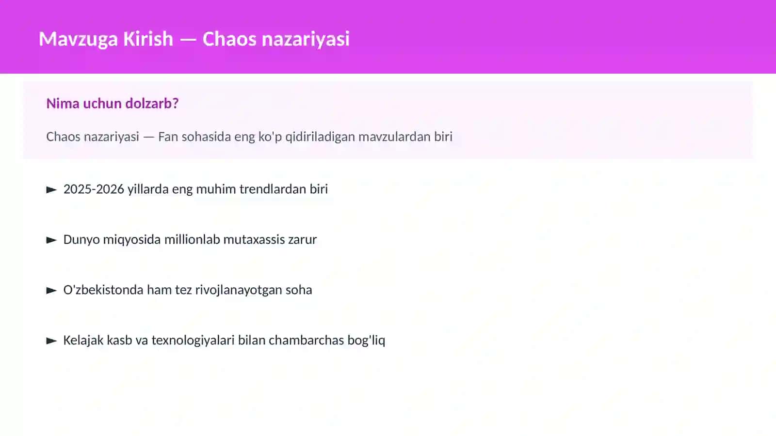 Chaos nazariyasi 2