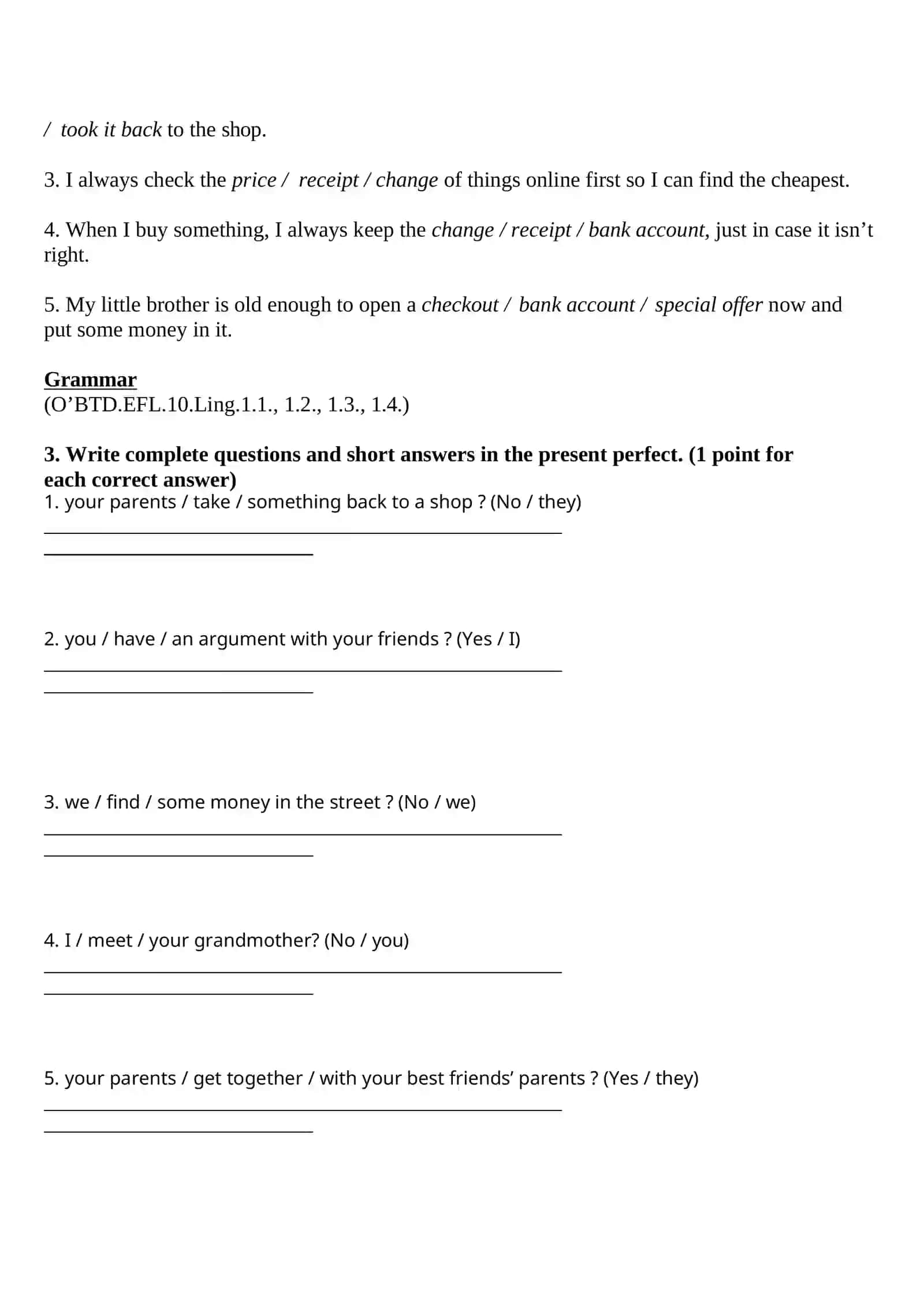 Summative Section assessment Term 2-2. Variant #2 for Grade 10 2
