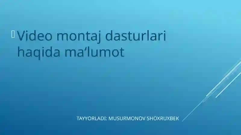 Video montaj dasturlari 2