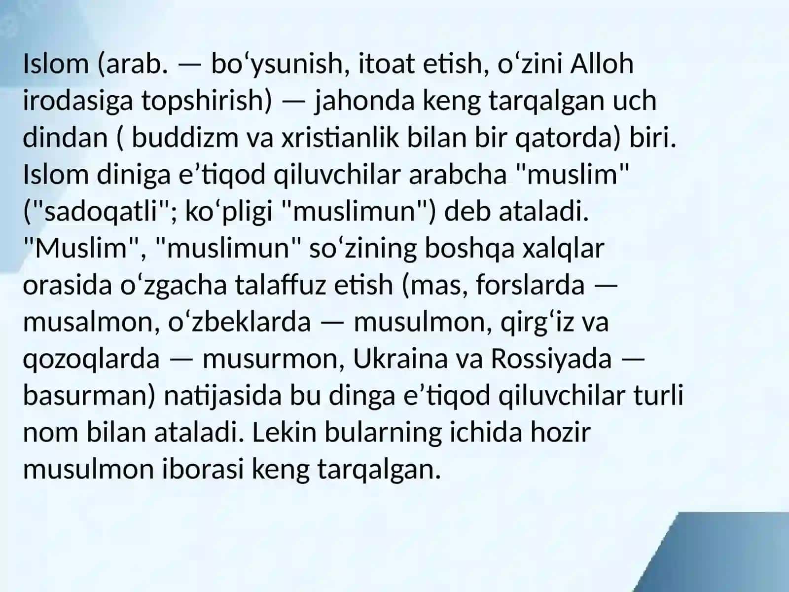 Islom nurli ma'rifat dini 2