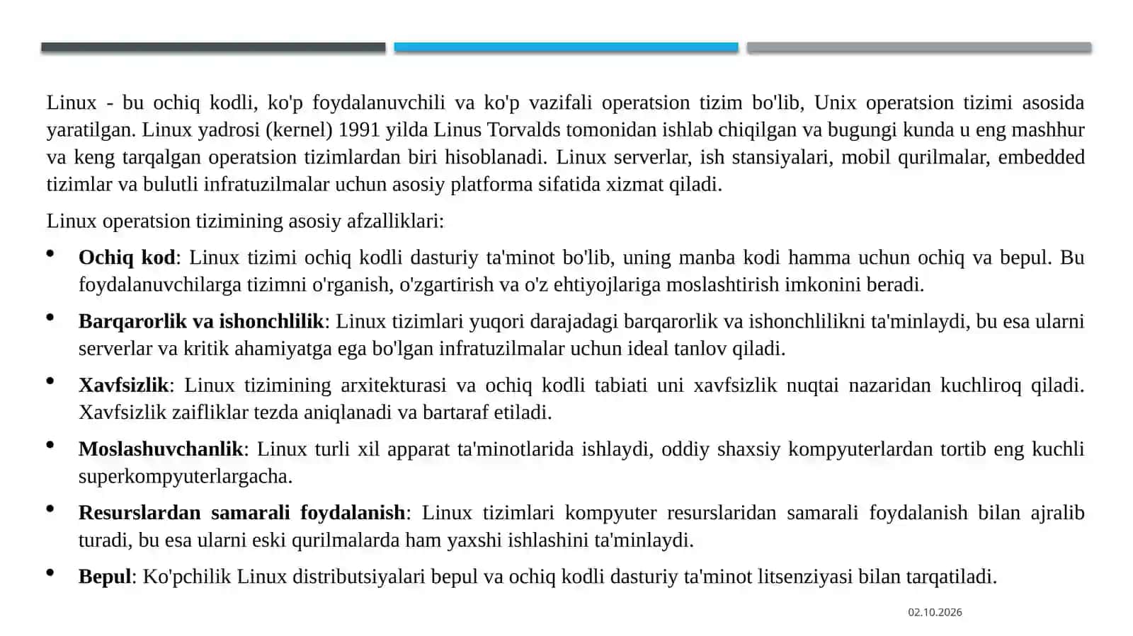 Linux OSo'rnatish va konfiguratsiyasi 2