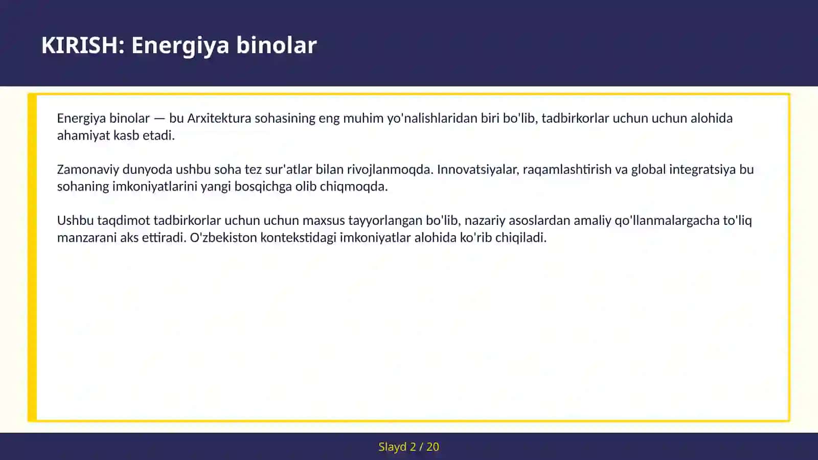 Energiya binolar 2