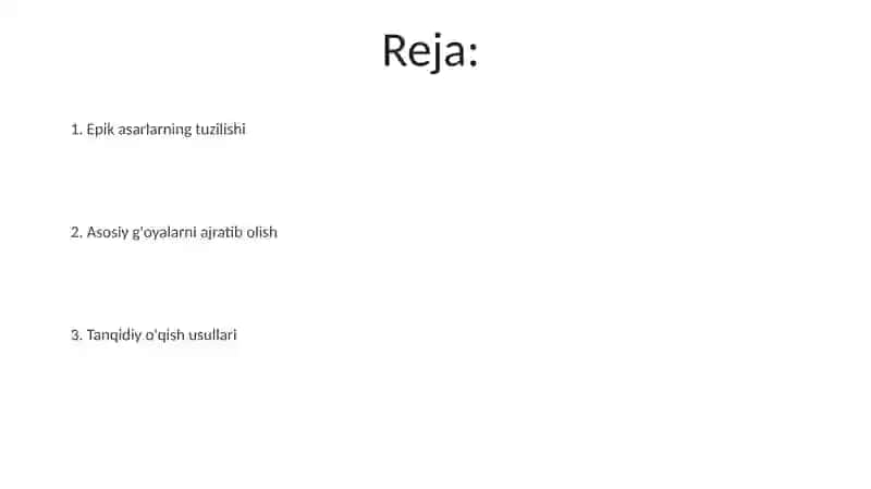 Epik asar matni ustida ishlash 2