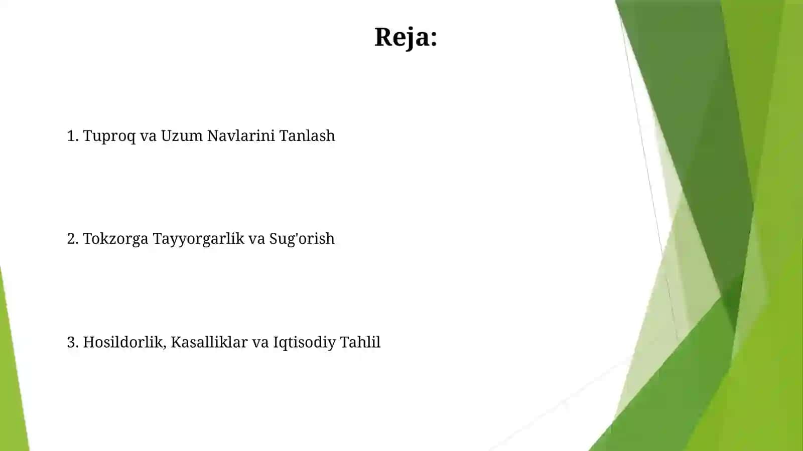 Tuproq va Uzum Navlarini Tanlash 2