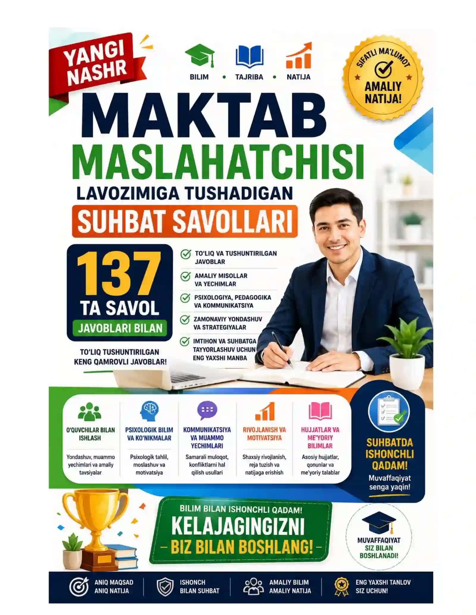 Maktab maslaxatchisi suxbat savollari 137 ta bilet 2